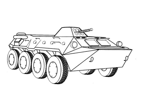 Раскраска Военная техника БТР
