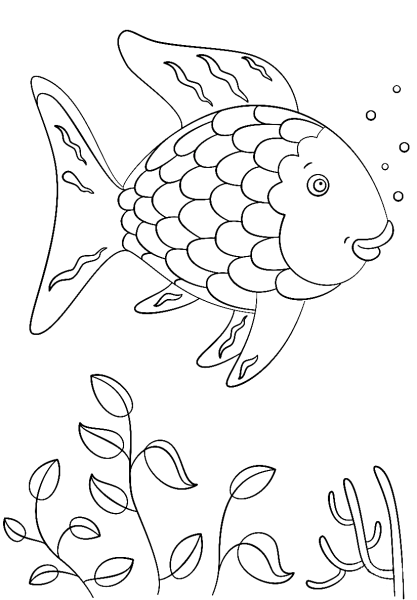 Раскраски радужная рыбка (48 фото)