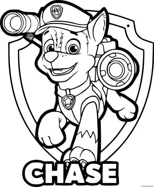 Chase Paw Patrol раскраска