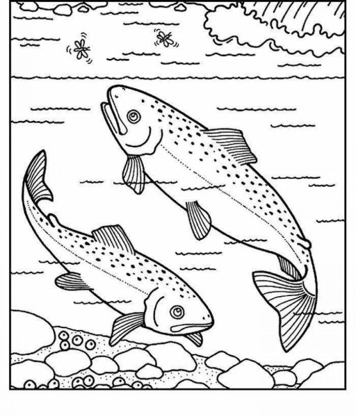 Раскраски морская, Раскраска морская рыба Рыбы.