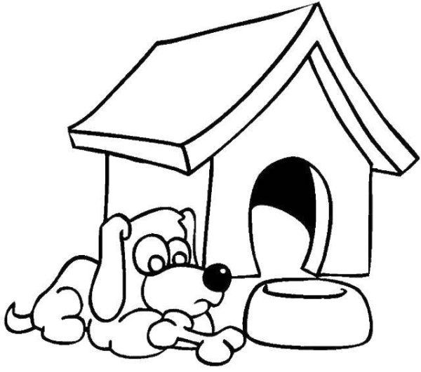 Раскраски домик для щенка (48 фото)