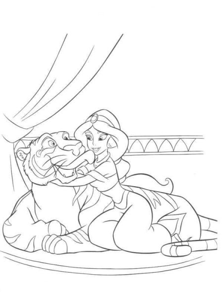 Раскраска Тигренок принцесса