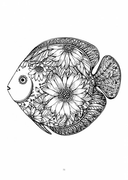 Раскраски рыба мандала (44 фото)