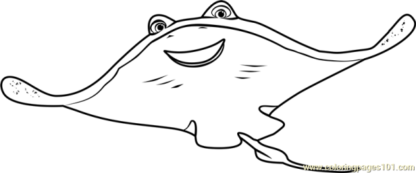 Морской Скат раскраска