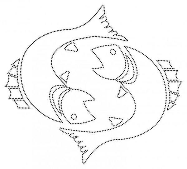 Знак зодиака рыбы раскраска