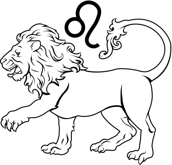 Знак зодиака Лев карандашом