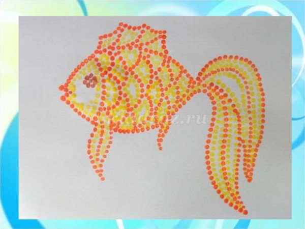 Золотая рыбка ватными палочками