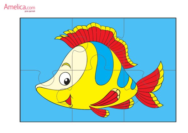Пазлы рыбы для детей 3-5 лет