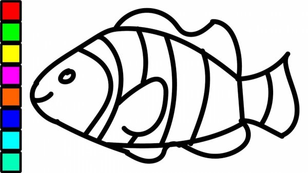 Раскраски рыбка простая (49 фото)