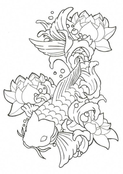 Koi Fish Coloring Pages