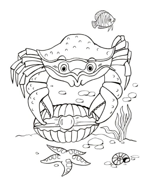Раскраска морской краб