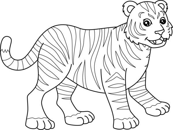 Раскраски с тиграми львами (47 фото)