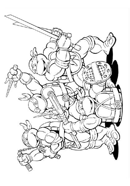 Teenage Mutant Ninja Turtles раскраска