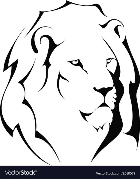 Раскраски силуэт льва (43 фото)