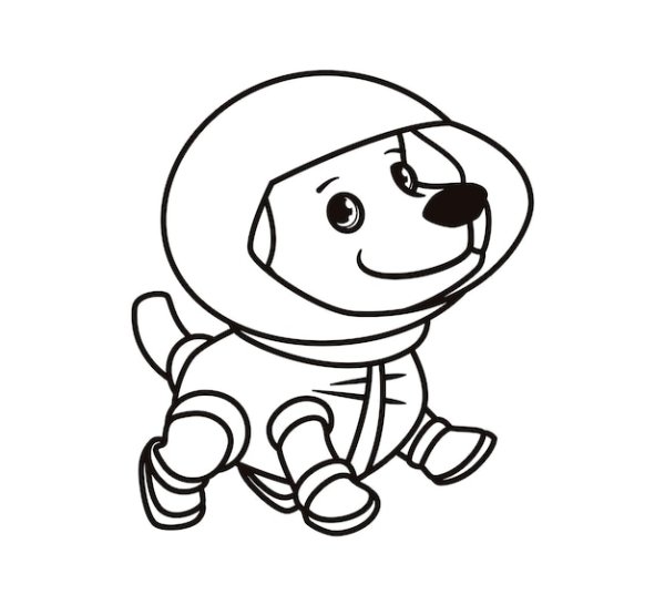Белка собака космонавт раскраска