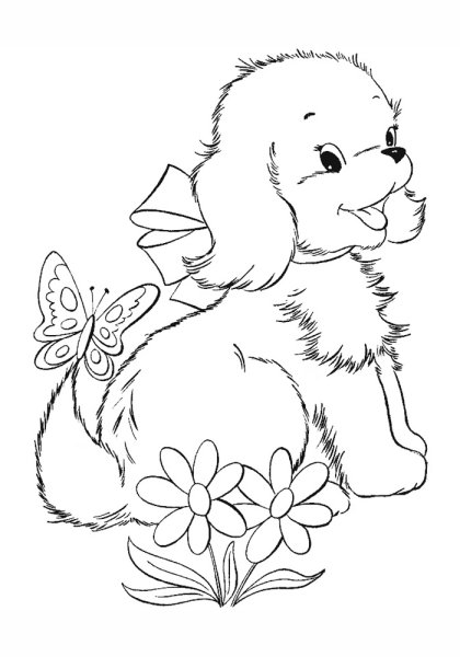 Кошечка с бантиком раскраска