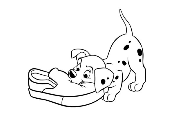 Раскраска собачка с косточкой