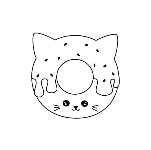 Кот пончик раскраска