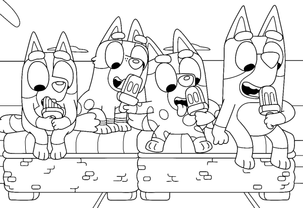 Bluey раскраска