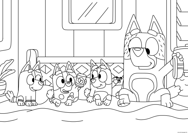Bluey раскраска