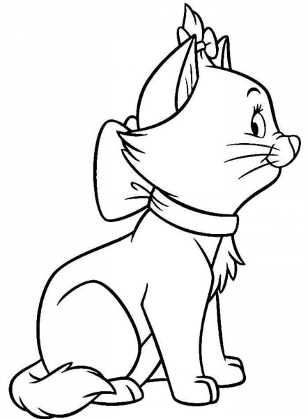 Котенок мультяшный раскраска