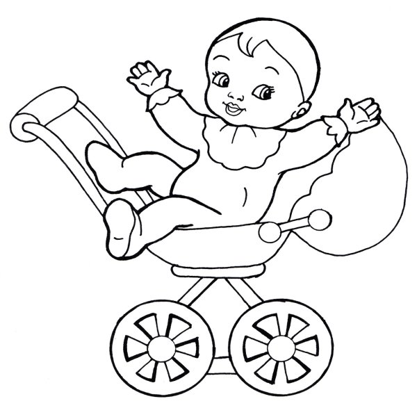 Раскраска коляска