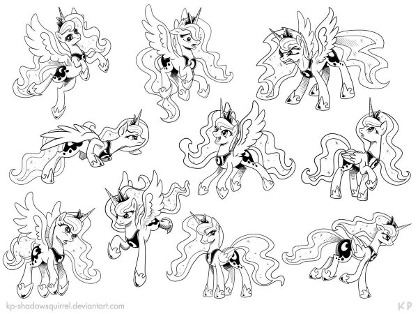 Раскраски my little Pony принцесса Луна