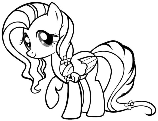 Раскраска my little Pony Флаттершай