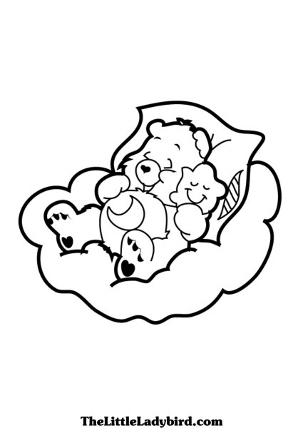 Медвежонок спит раскраска