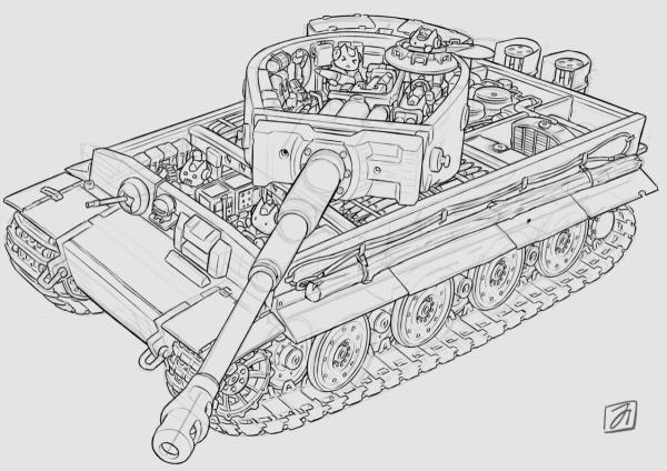 Танк тигр раскраска