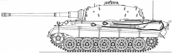 Раскраска танк Королевский тигр