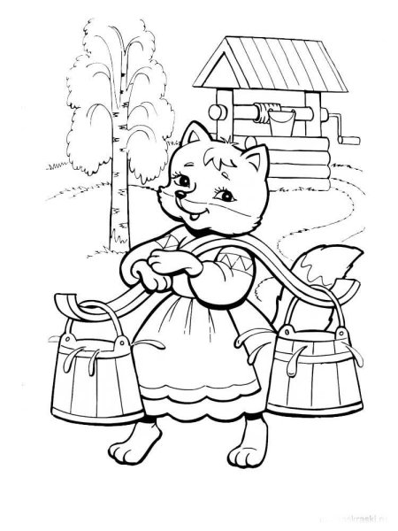 Раскраска лиса для детей 3-4 лет
