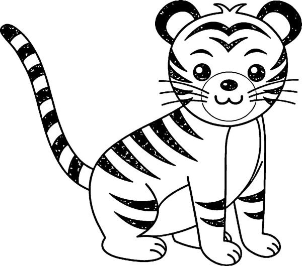 Раскраски тигр котенок (44 фото)