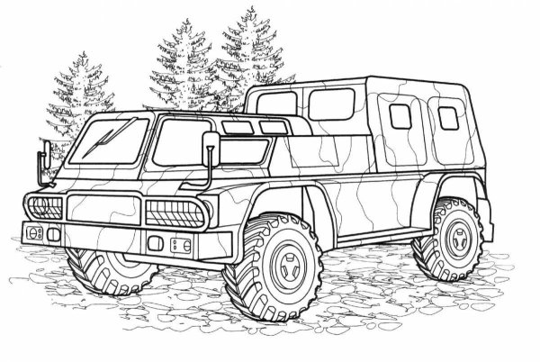 Раскраска военные машины