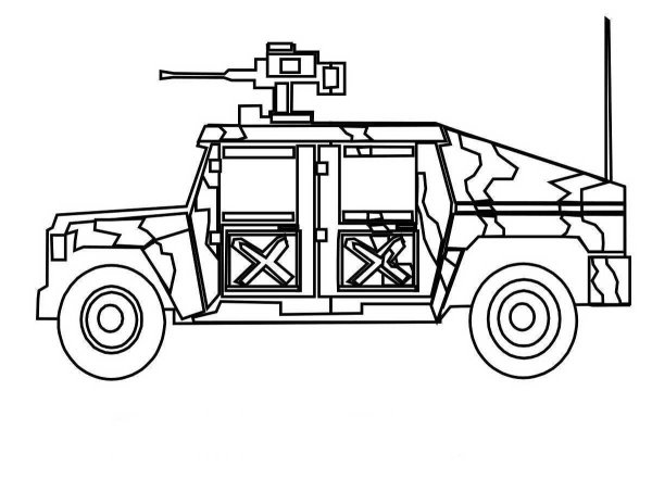 Военный джип сбоку