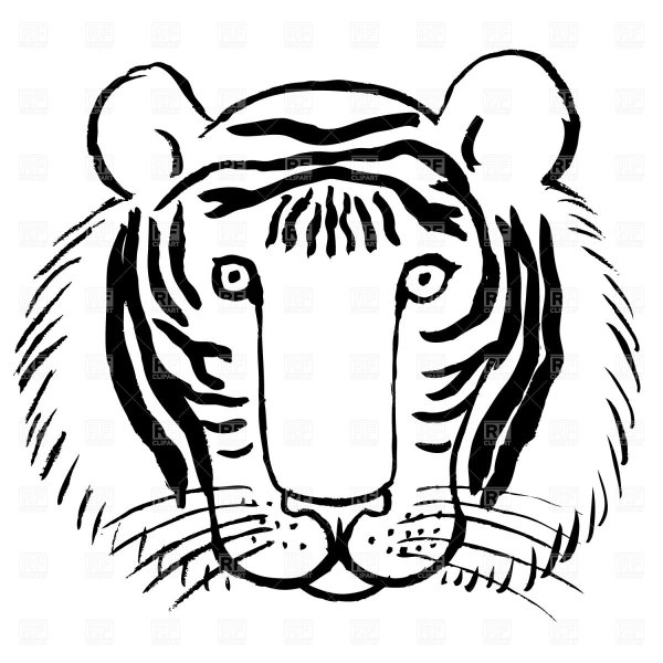 Раскраски тигр морда (47 фото)