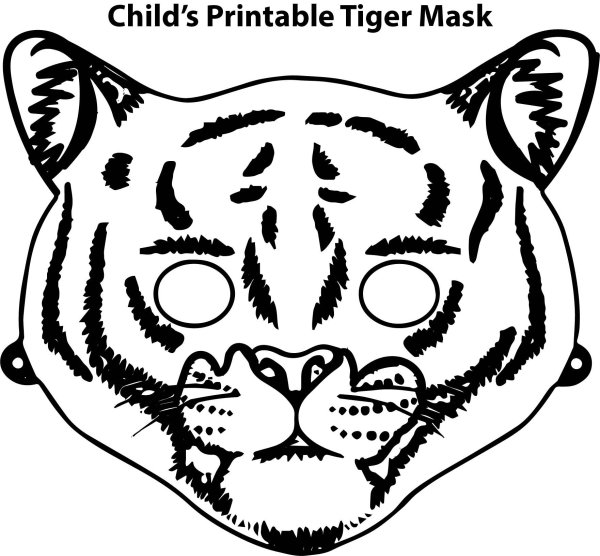 Раскраски тигра маска (42 фото)