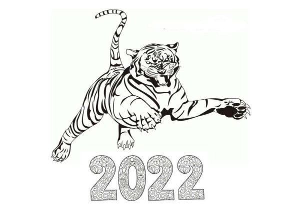 Тигр 2022 год разукрасить