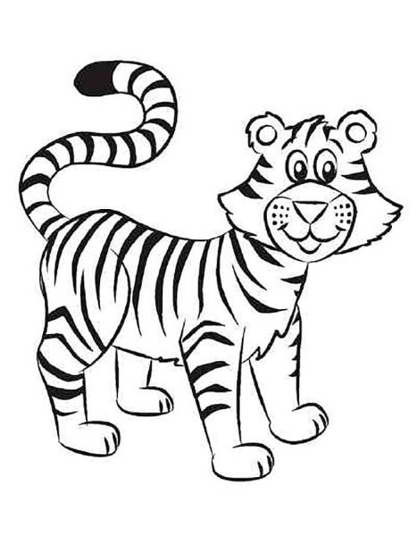Раскраски тигра на новый (49 фото)