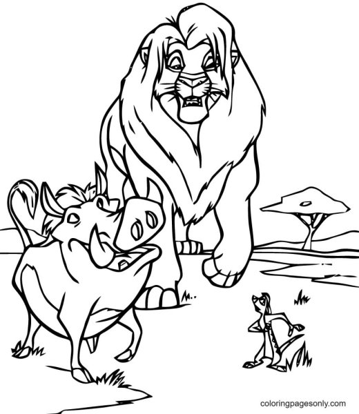 Король Лев раскраска Пумба