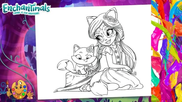 Уинсли и Вульф Enchantimals раскраска