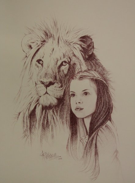 Разукрашка Лев и кот
