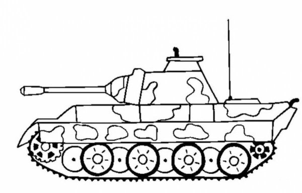 Раскраска танка т-34 для детей