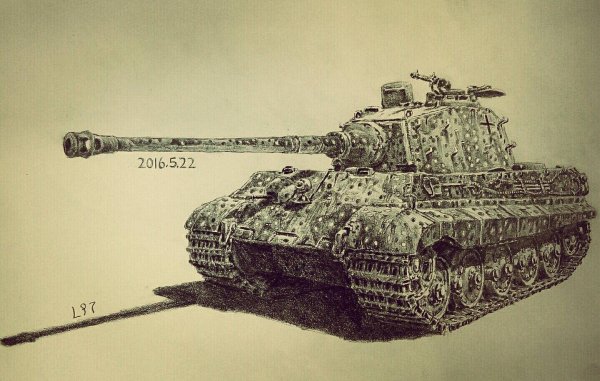 Рисунок танка Королевский тигр