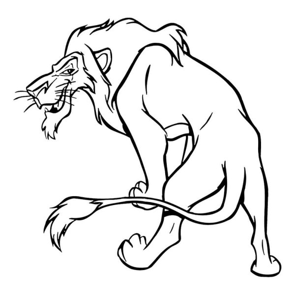 Раскраска Король Лев шрам