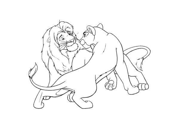 Раскраска Король Лев Сараби