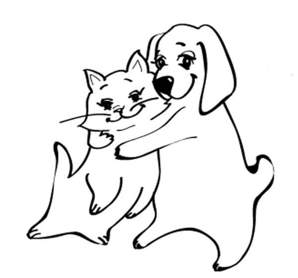 Кошки и собаки. Раскраска