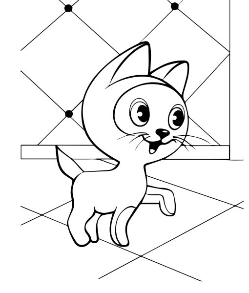 Котенок Гав раскраска