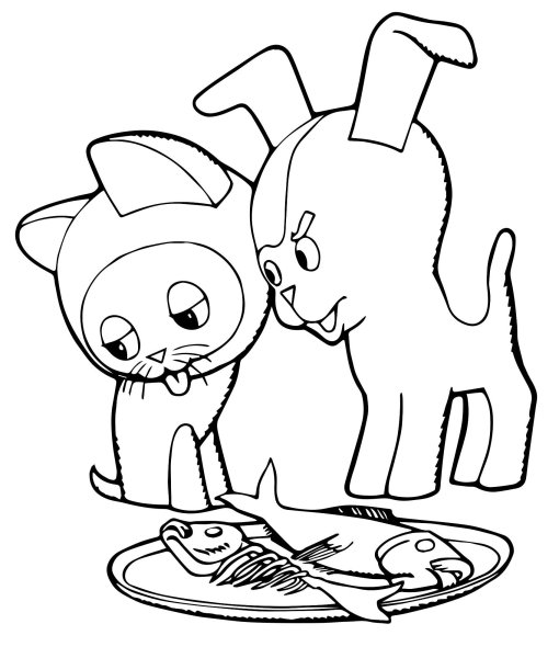 Котенок Гав раскраска