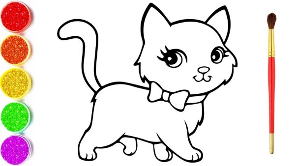 Раскраска кошечки собачки